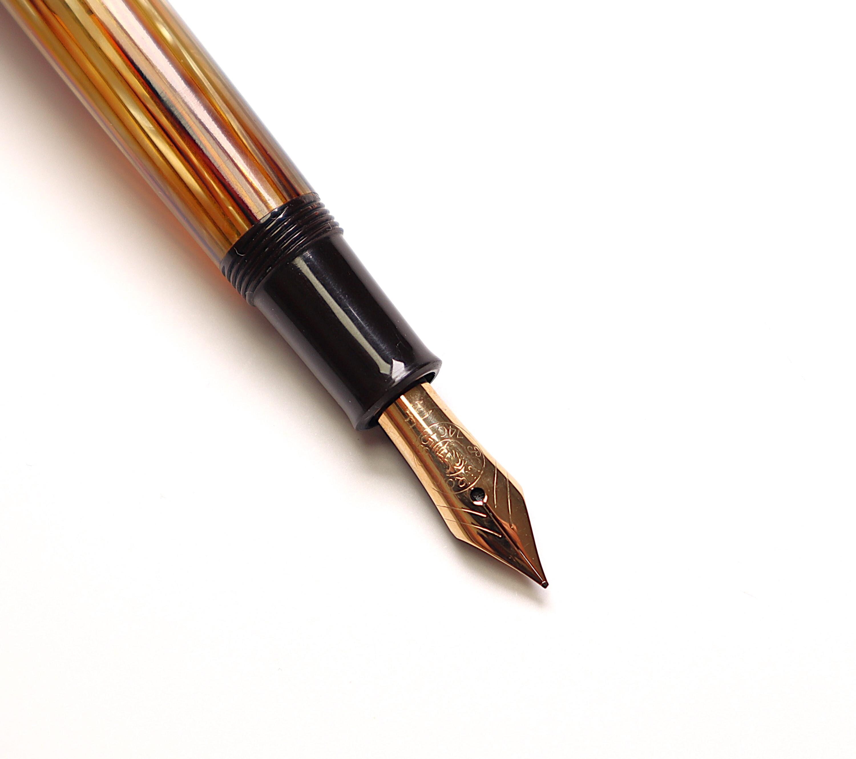 ペリカン 400NN トータス ブラウン ストライプ 万年筆 14C M ペリカン