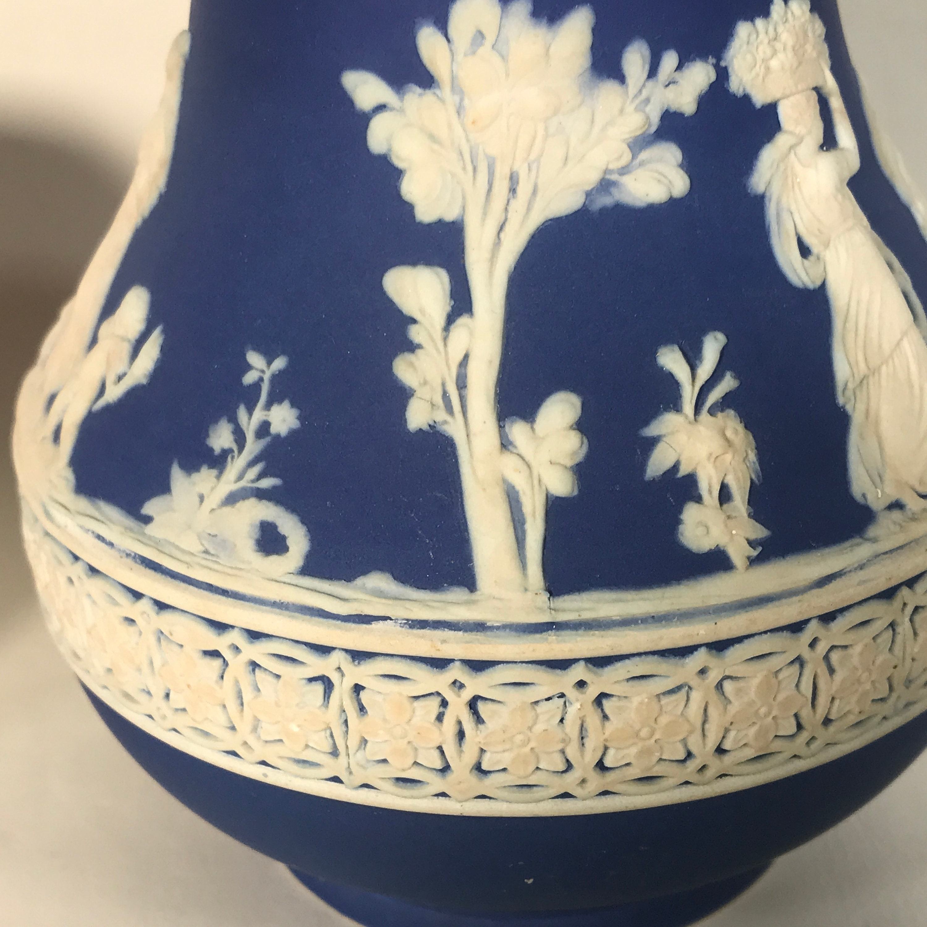 1900 年頃 ウェッジウッド ブルーディップ ジャスパーウェア