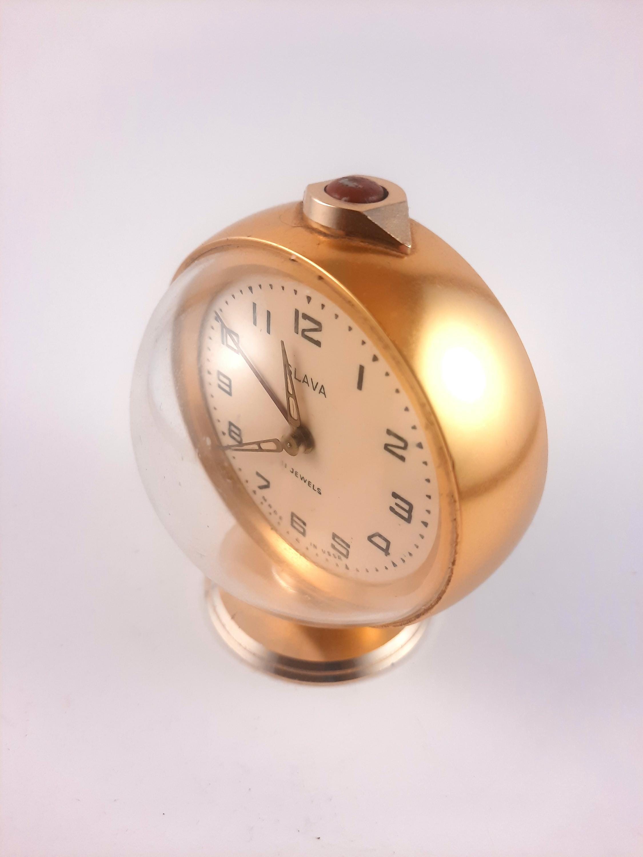 スイス製 スウィザ☆ミニ アラームキャリッジクロック 機械 手巻き 可動品