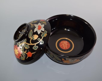 ホルン ラッパ 京都 漆器 象彦 手塩皿 豆皿 6枚 木箱入り 赤 黒 ホルン