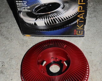 Kodak Ektapro Carousel 80 Slide Tray Color Red in Good Condition