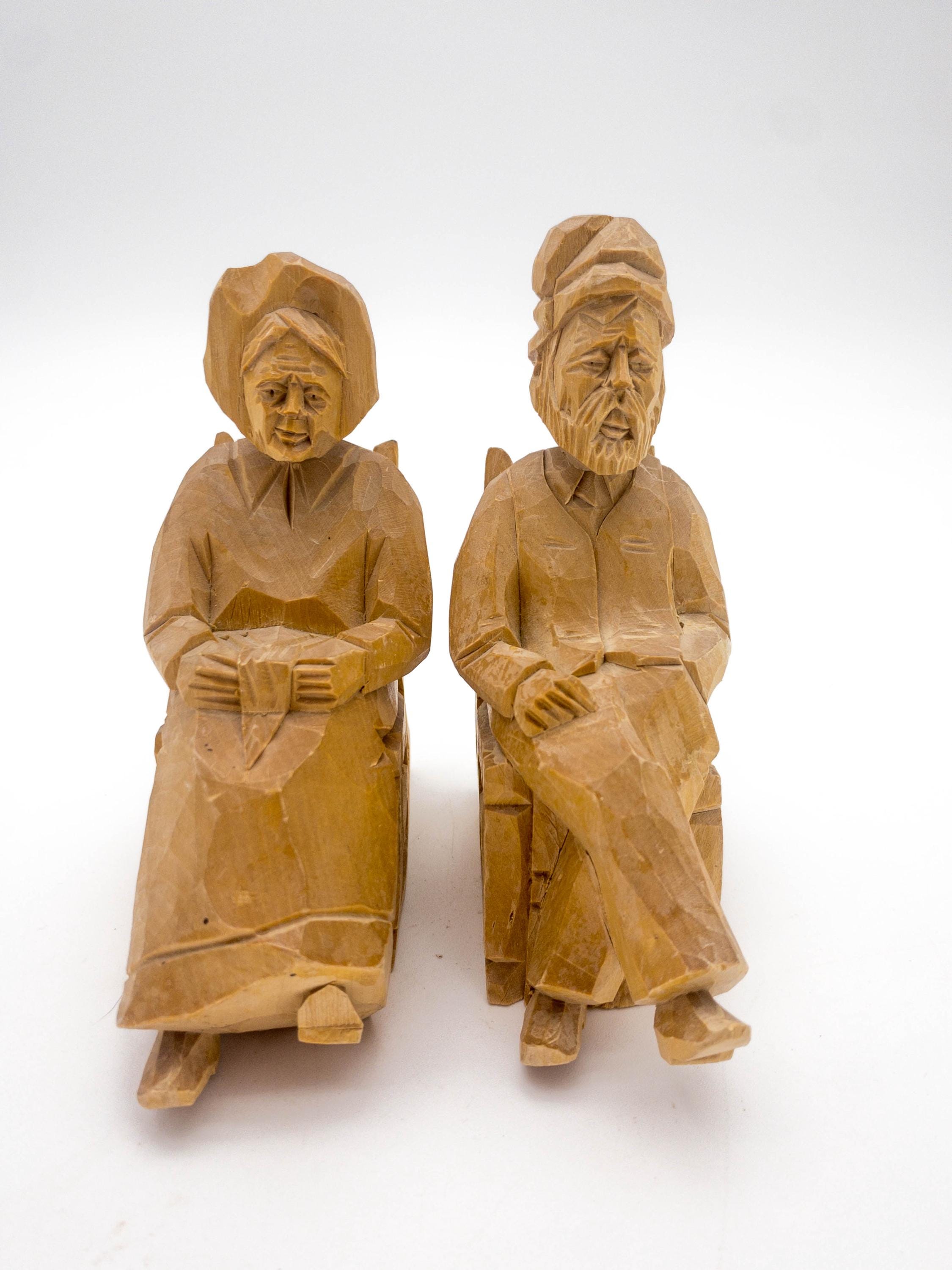 ヴィンテージ オーデット彫刻民俗人形 - カナダの伝統的なケベックの