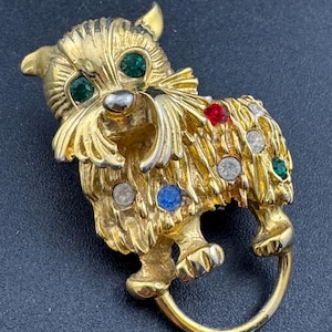 Trifari dog brooch - Etsy 日本