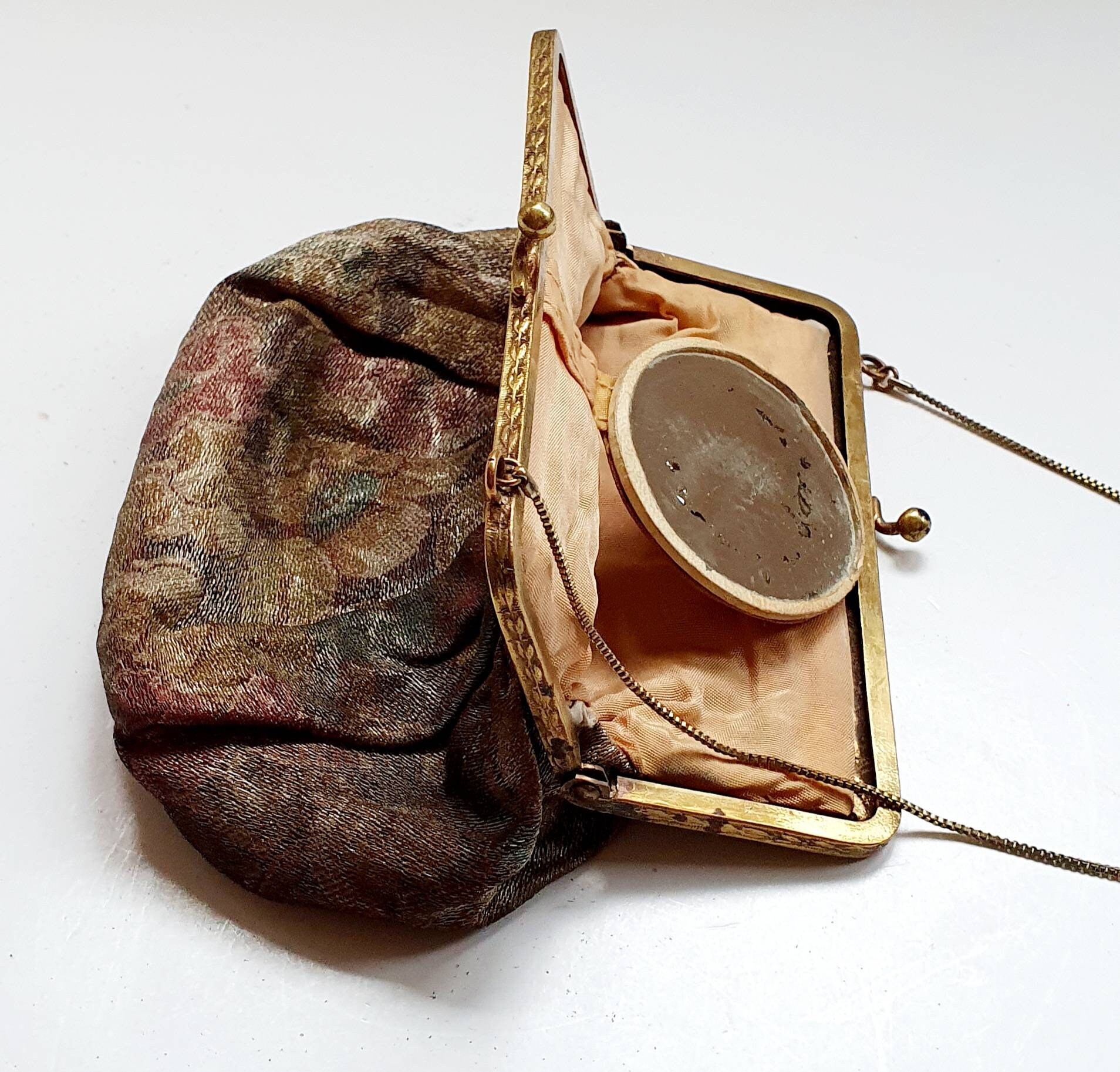 20 年代のイブニングバッグ、アンティークバッグ、オリジナルミラー