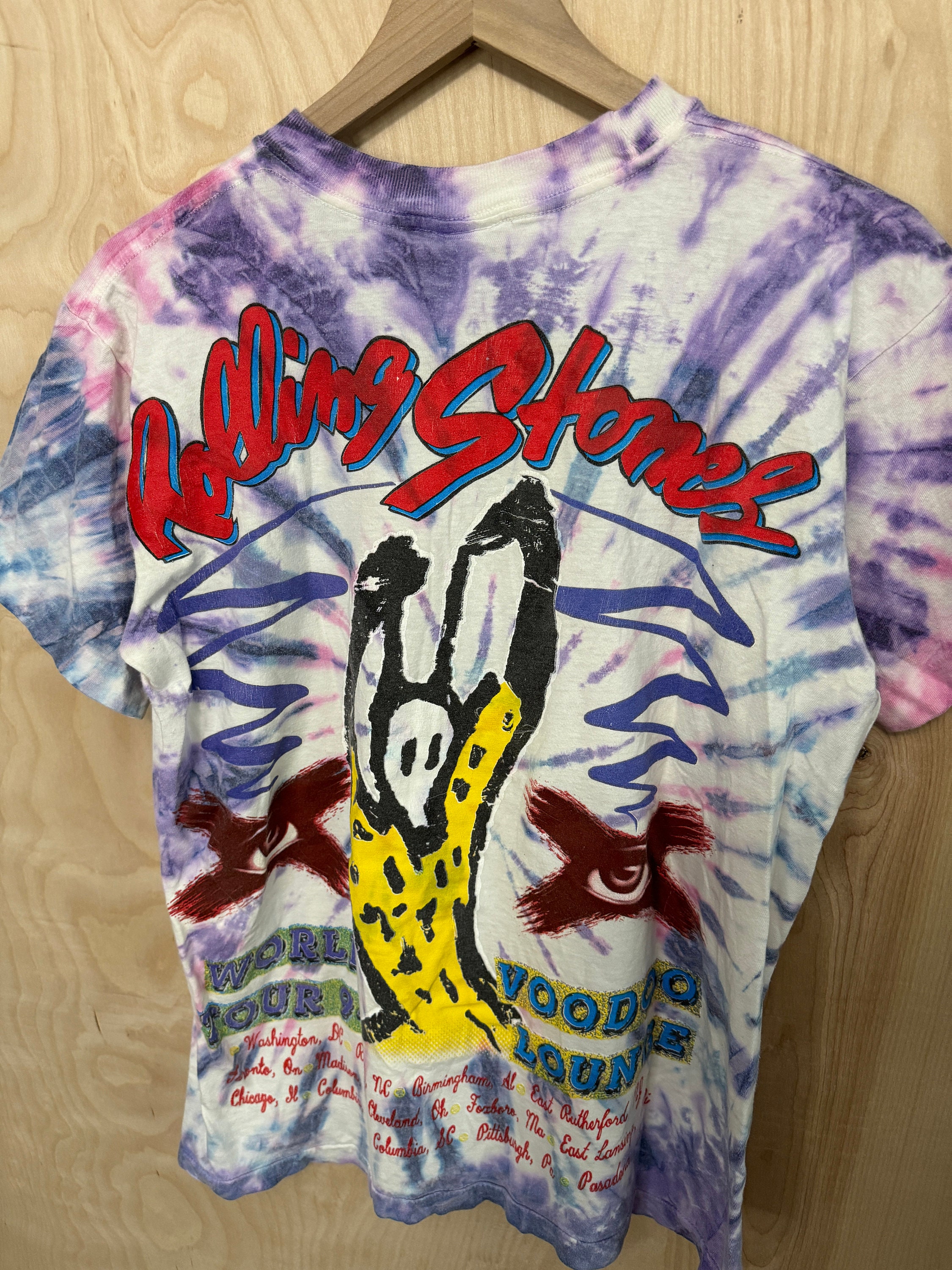 Vintage 90s Rolling Stones Voodoo Lounge Tour Parking Lot Tie Dye