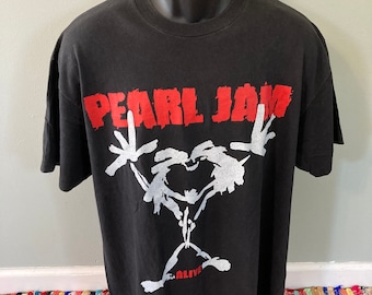 1991 Pearl Jam Alive Band Shirt Vintage 90s Tee Stickman Concert