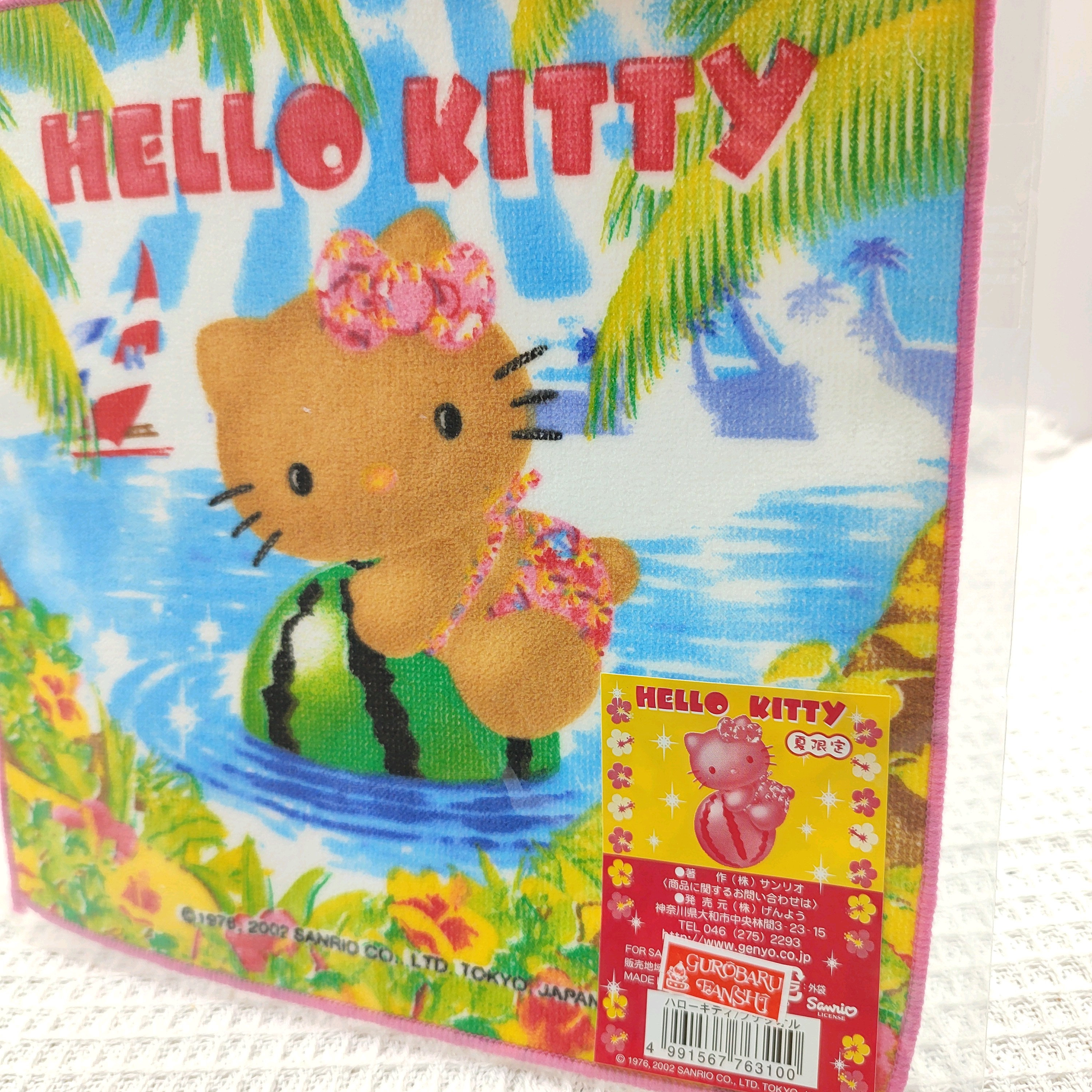 希少レア ハローキティ 日焼けキティ ボード フェイスタオル 2002