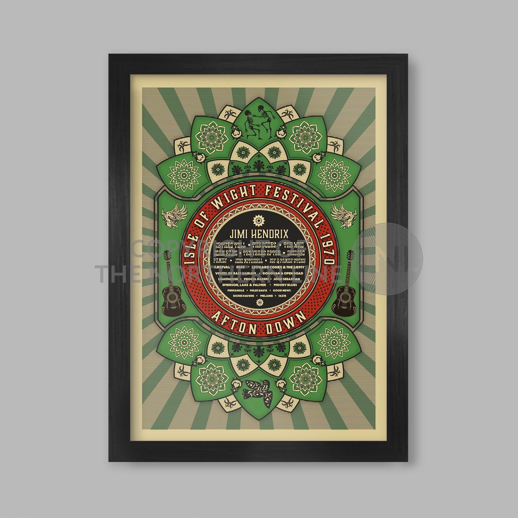 ワイト島 フェスティバル ポスター Dave Roe Vintage ワイト島