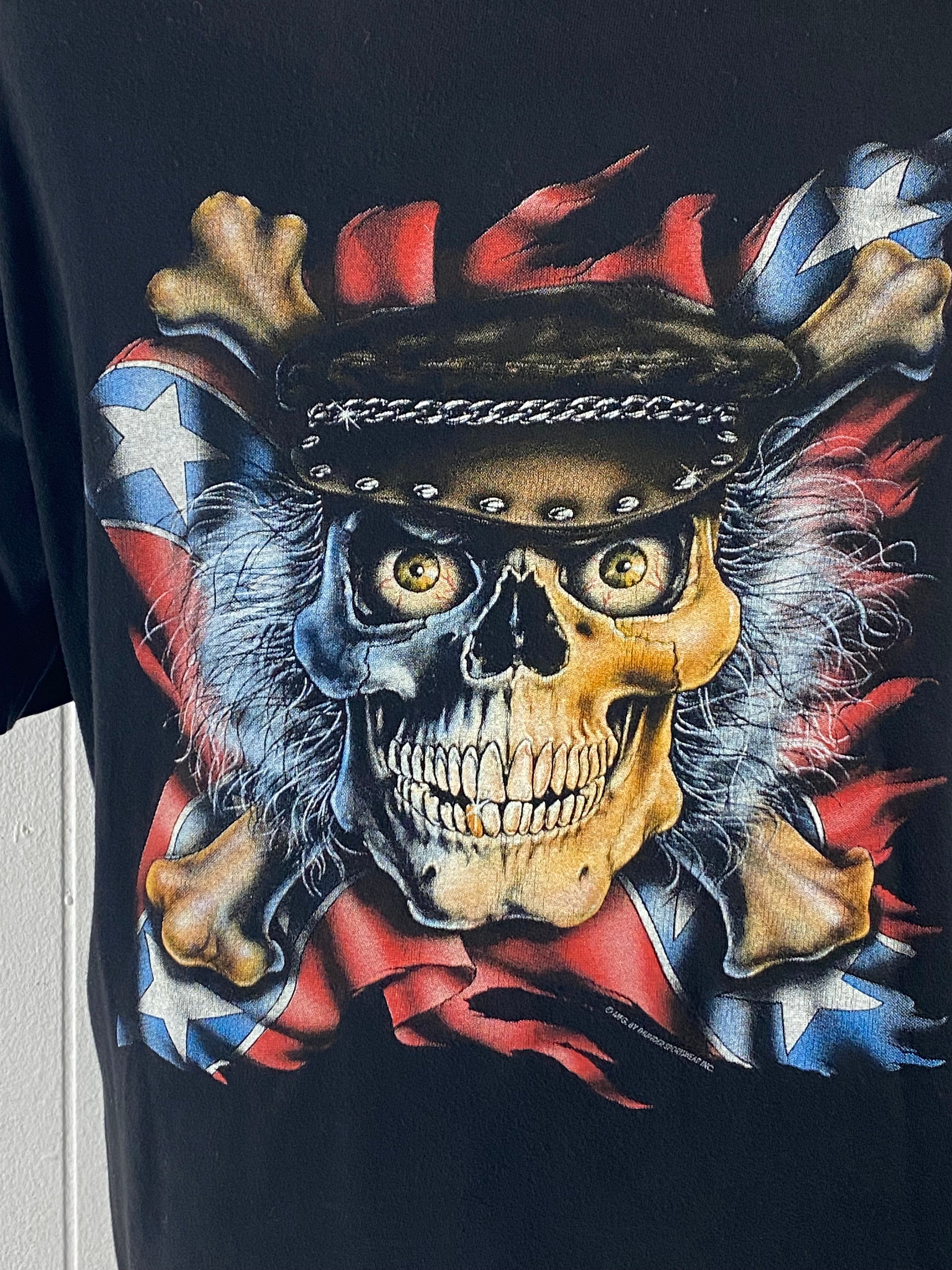 THE BONEZ bandana skull Tシャツ/M vintage加工 THE BONEZ bandana