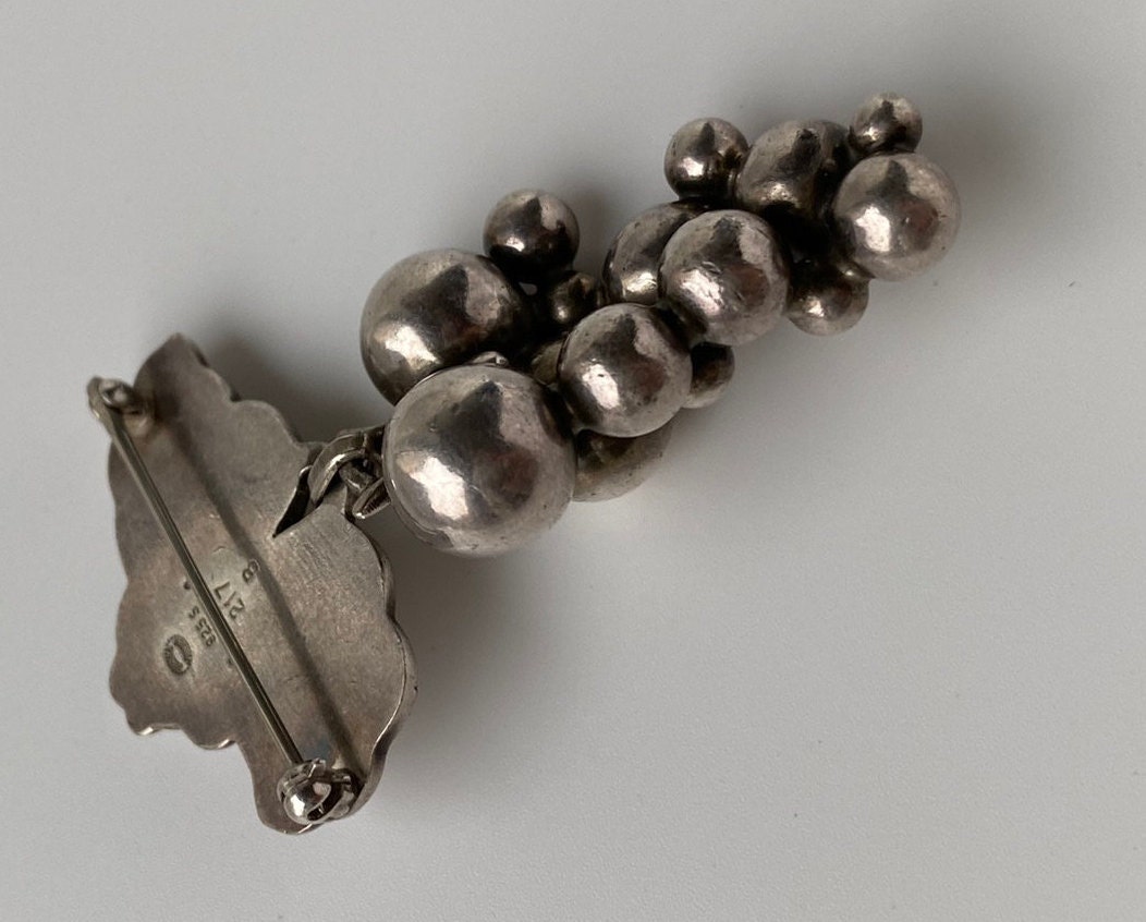 ジョージ ジェンセン シルバー ブローチ 217 B ムーンライト グレープ