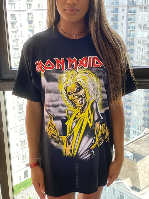 Iron Maiden Killers, Vintage Style Black Concert Tee, Men's Size