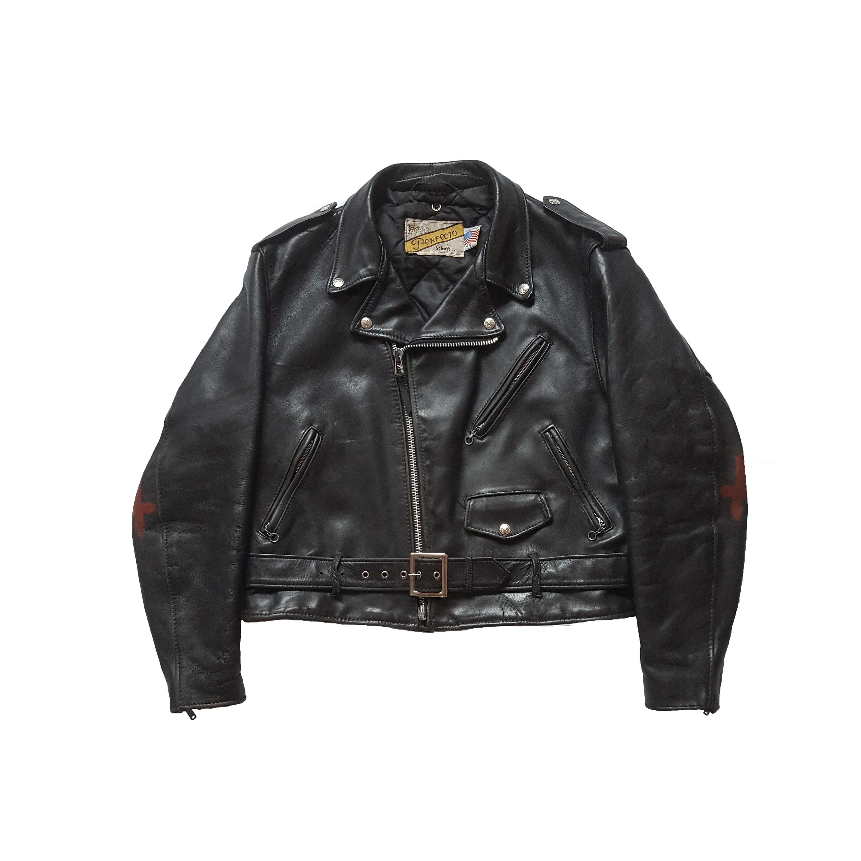 Original Rare Vintage 80s Schott NYC Custom Upside Down Cross 618