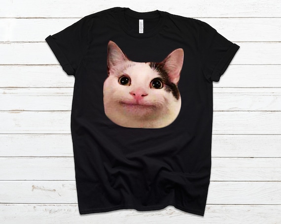 猫のミームTシャツ、礼儀正しい猫のTシャツ、猫の顔のシャツ、高品質の