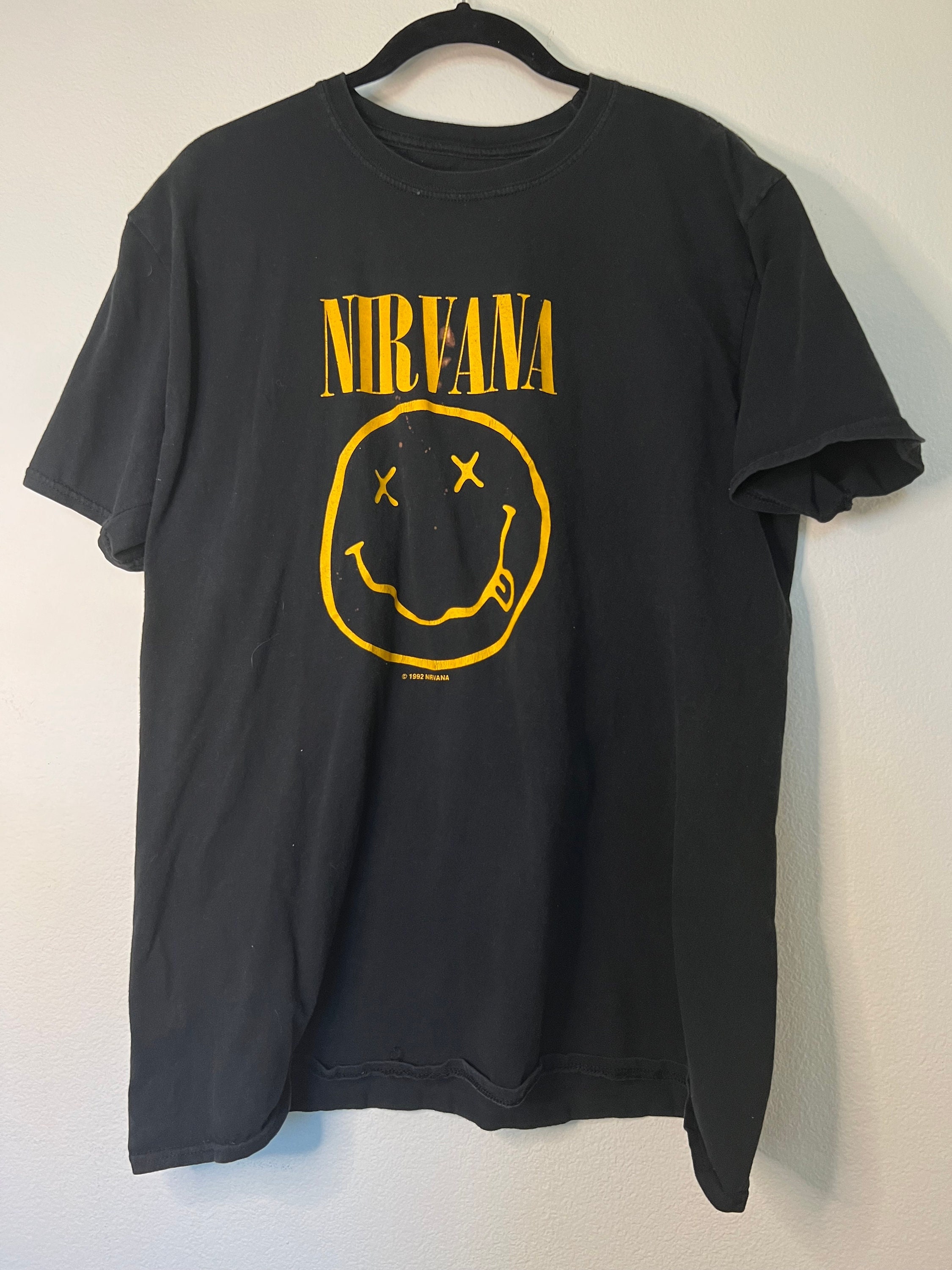 Vintage 1992 Nirvana Smiley Face Distressed T-shirt - Etsy