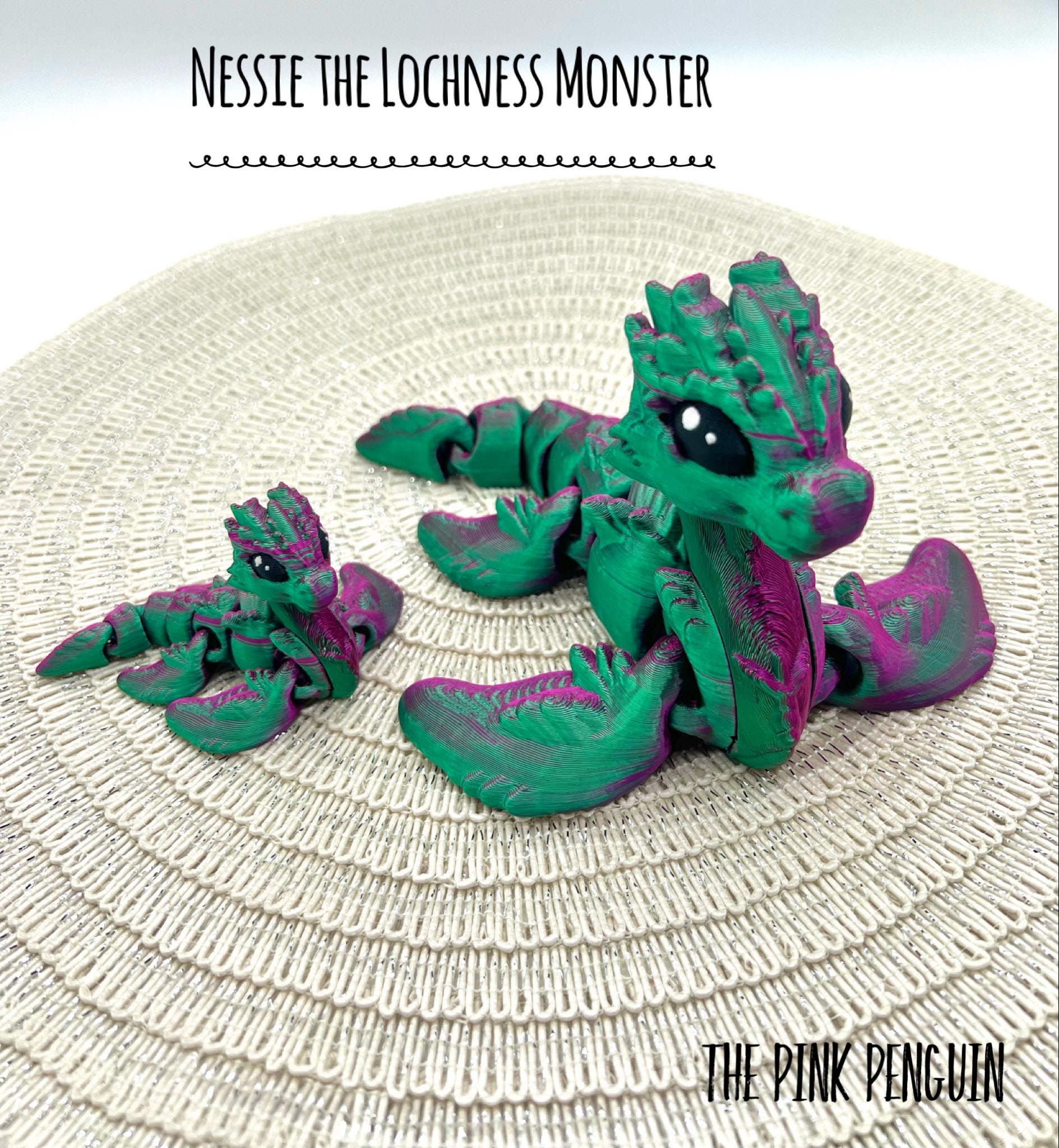 3D Printed Flexible Loch Ness Monster, Articilated 3D Model