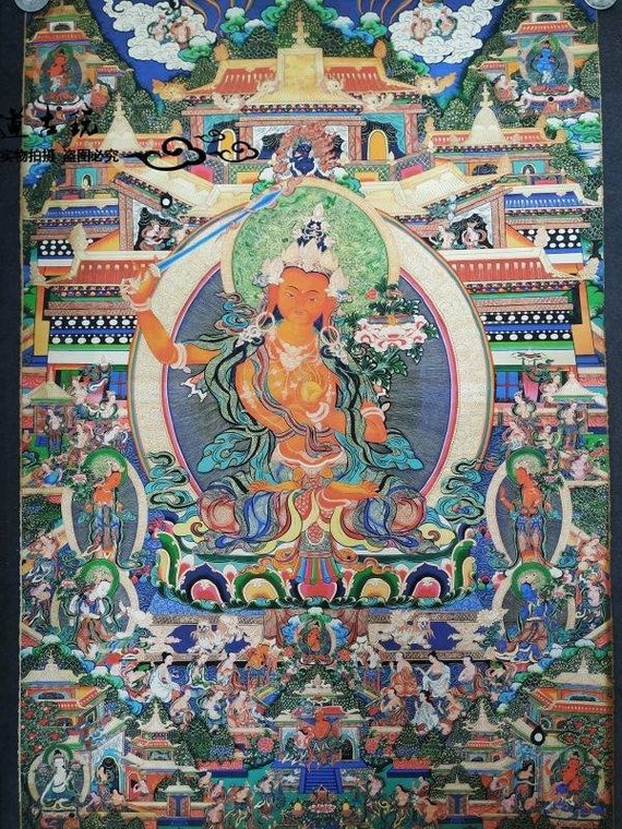 緑多羅菩薩（グリーンターラ）[L]・タンカ（仏画）｜彩雲 掛け軸絵画