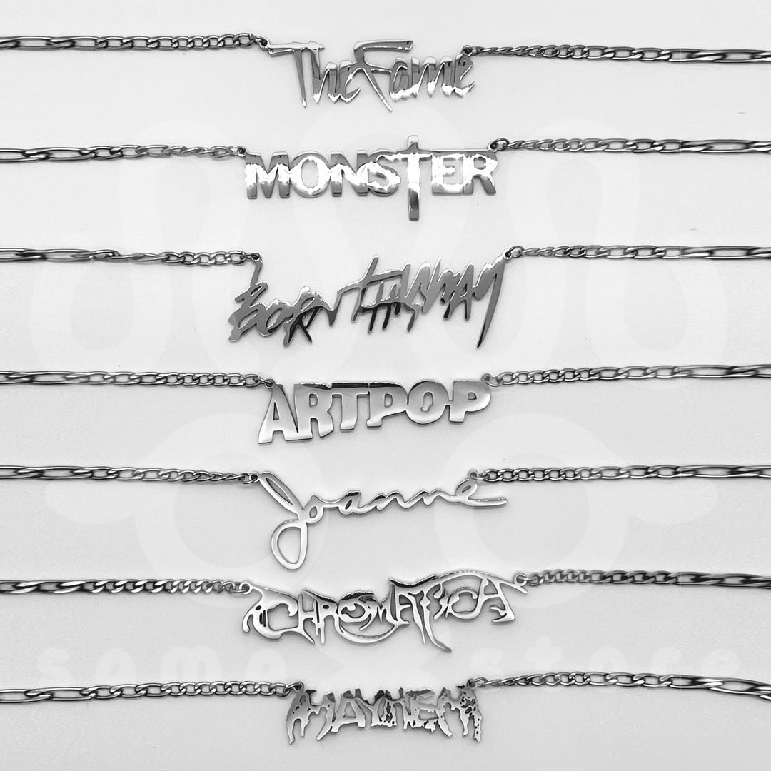 Pre-order: All Albums of Lady Gaga Necklaces | Silver Necklace