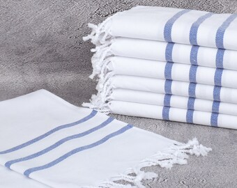 トルコ製ハンドタオル、スモールタオル、サックスブルーナプキン