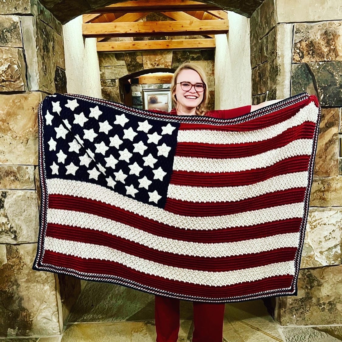 アメリカ国旗ブランケット - テクスチャ - かぎ針編み/編みぐるみ