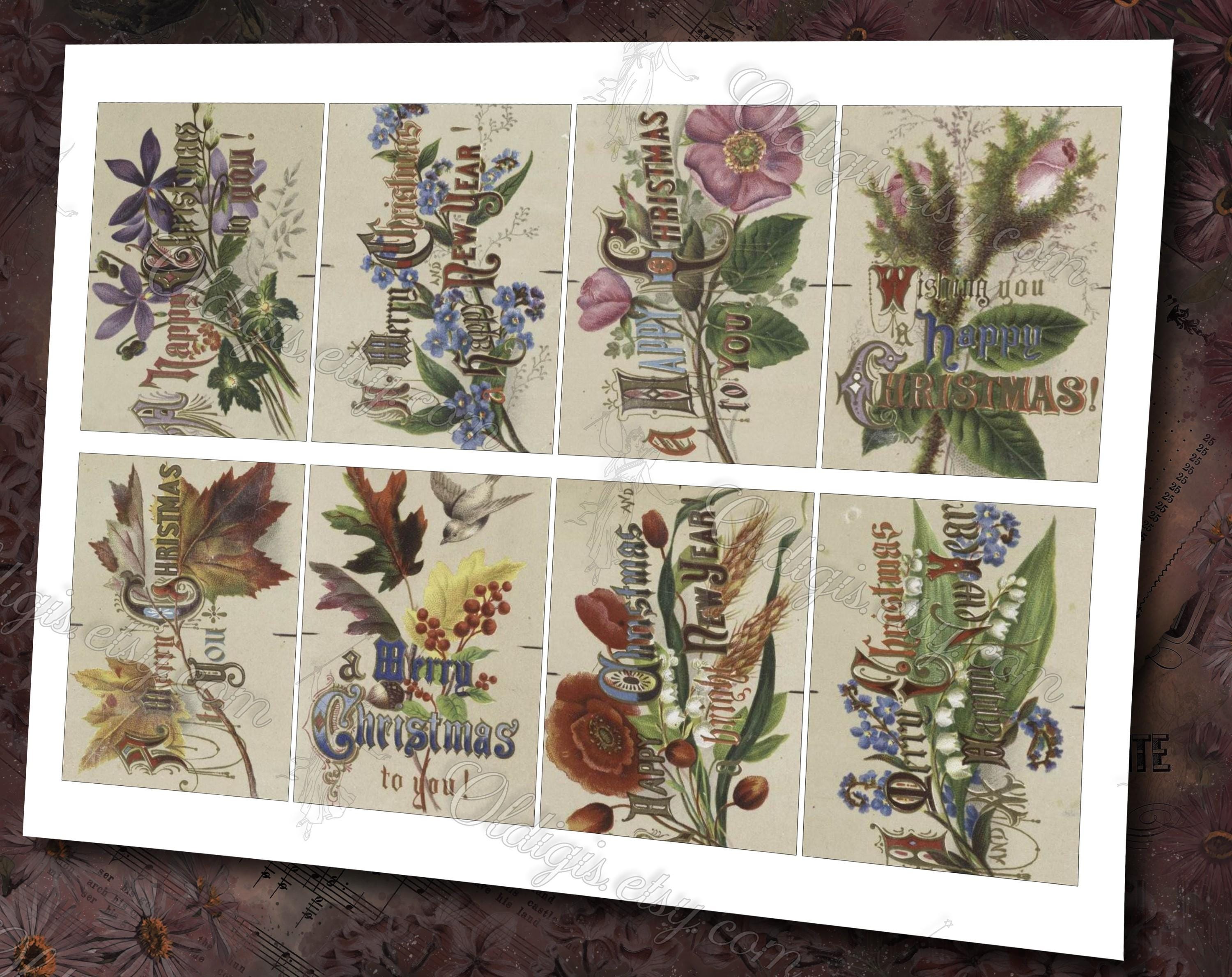 クリスマスカード、クリスマスジャンクジャーナルページ