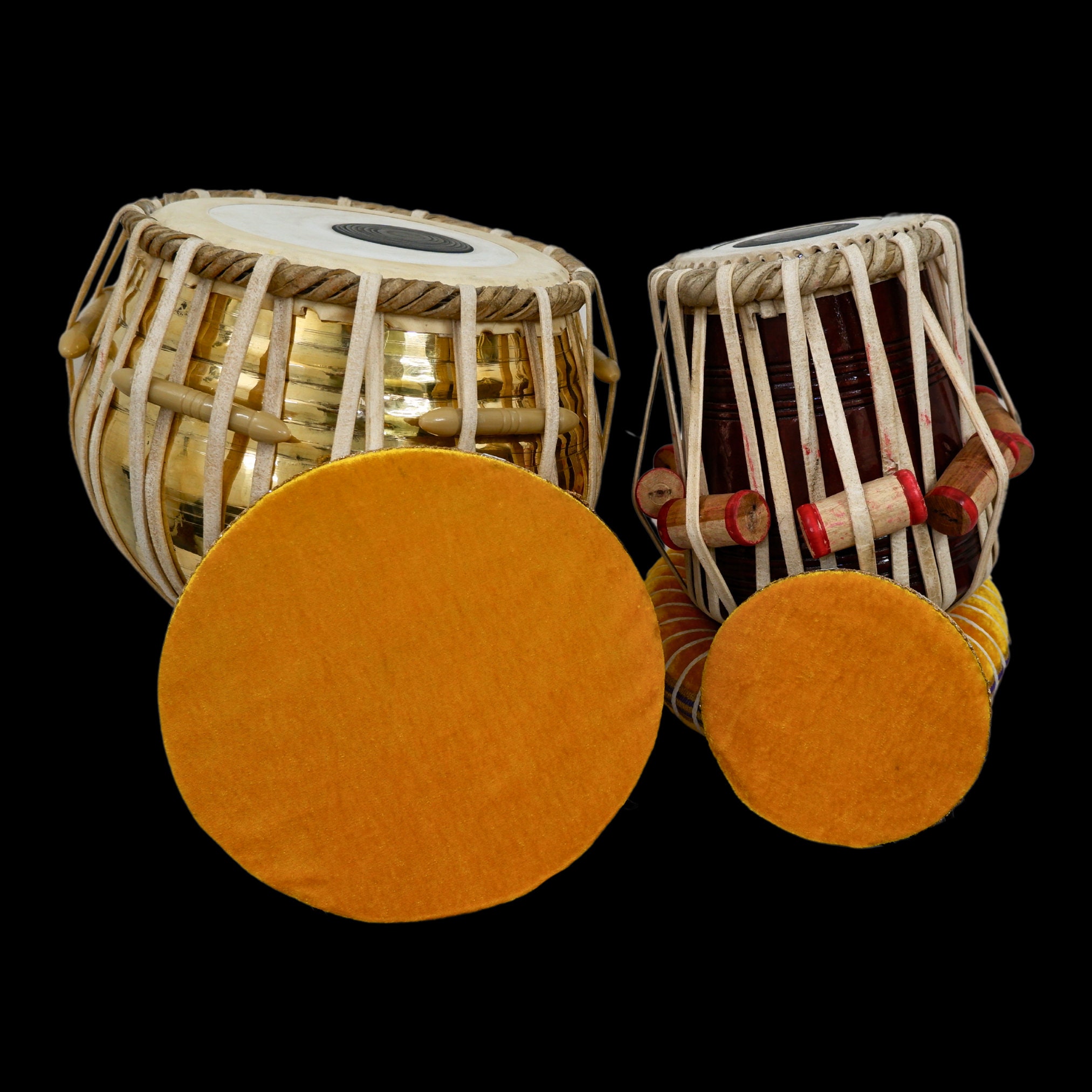 希少】インド打楽器 タブラ&バヤンセット 台座付き 希少】インド打楽器
