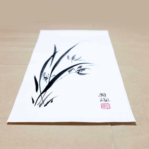 四君子図：中国の墨絵芸術 - 梅、蘭、竹、菊 - Etsy 日本