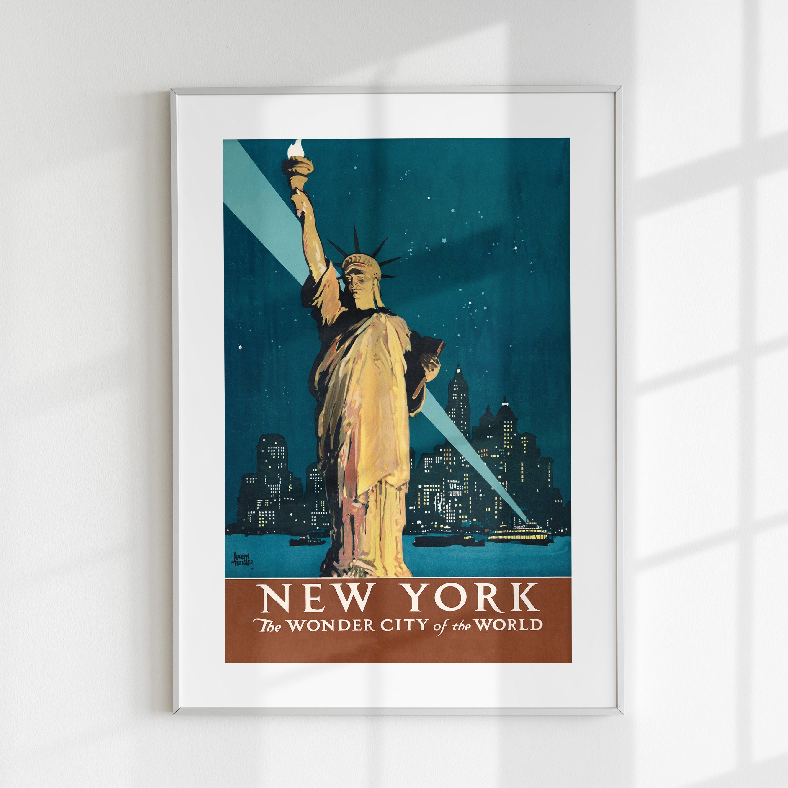 Travel Poster, New York Poster Wall Art, American Print, Vintage