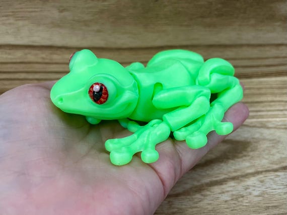 3D Printed Luminescent Frog, Glows Under Blacklight, Glows in the