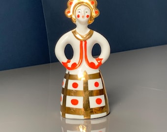 ヴィンテージ磁器製ロシア女性置物、手描き - Etsy 日本