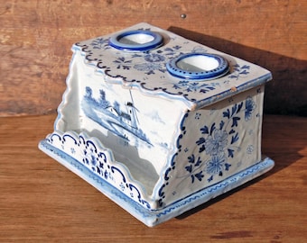 アンティークデルフト皿、18世紀オランダデルフト焼き、シノワズリ装飾