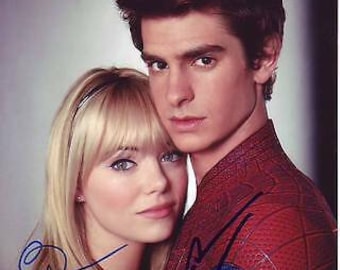 エマ・ストーンとアンドリュー・ガーフィールドのサイン入り8x10