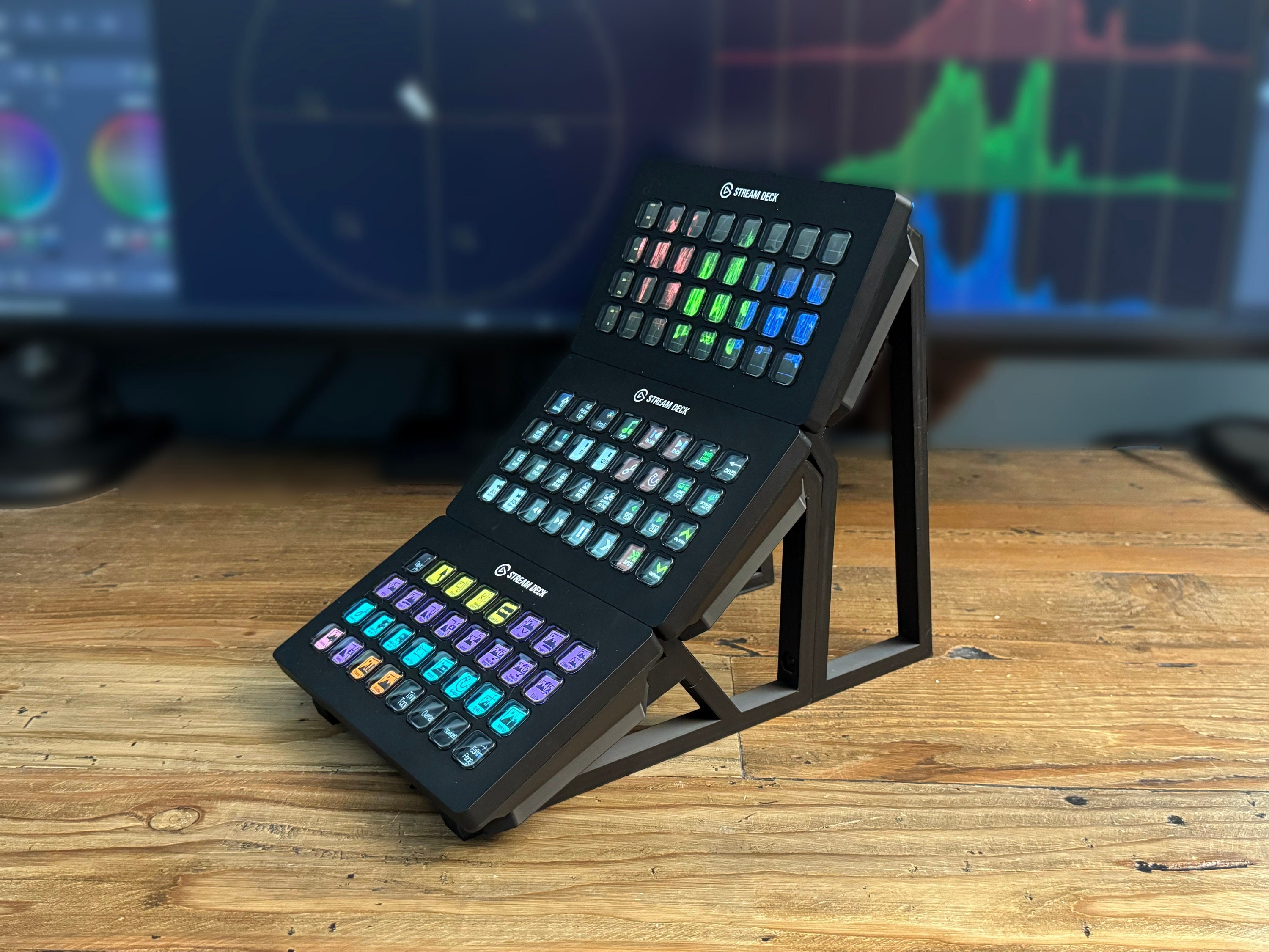 Triple Stream Deck XL Stand Vertical With Optional Network Dock