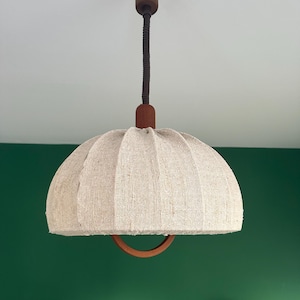 じゅん）独70年代DOMUS チーク無垢材 ヴィンテージ・5灯シャンデリア