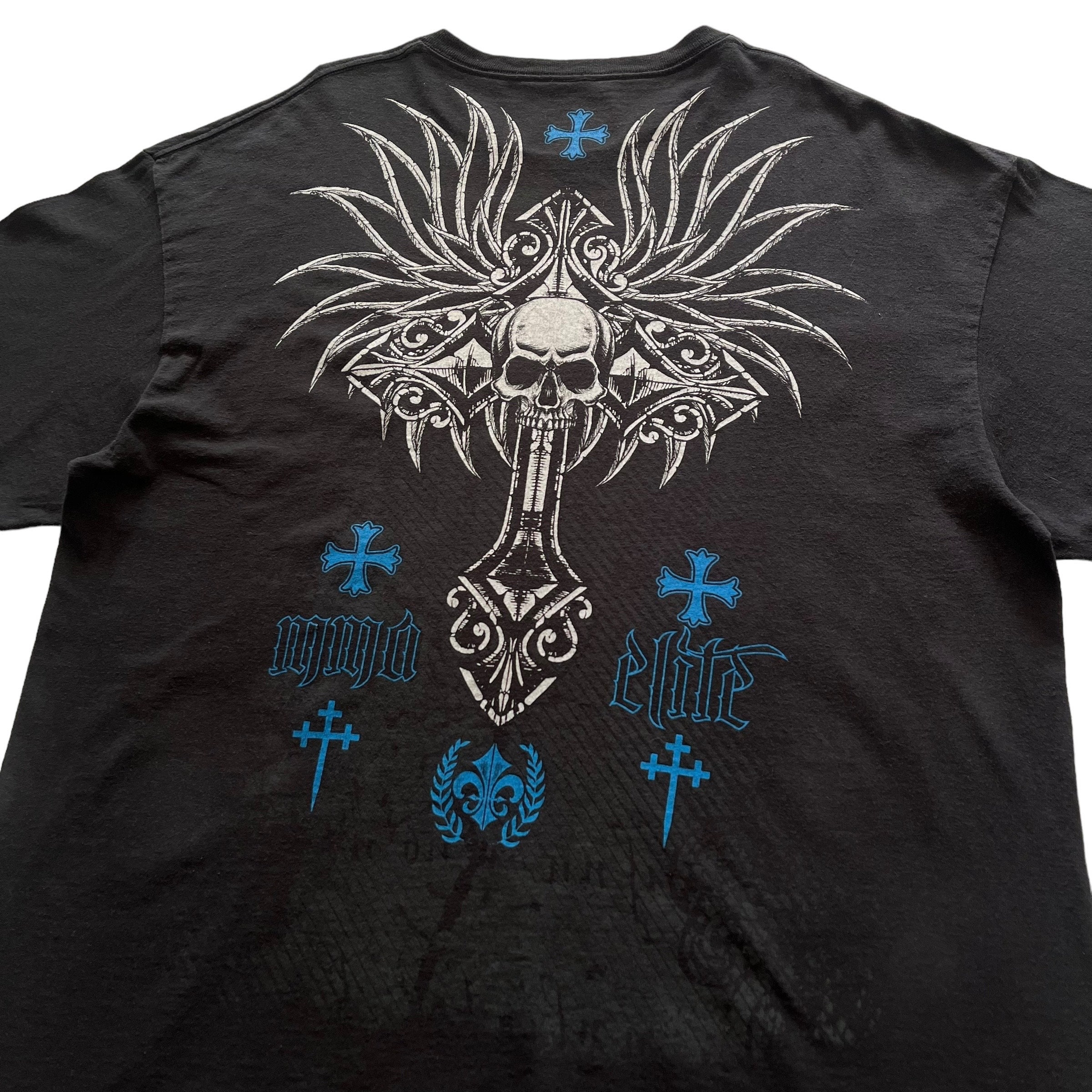 MMA Elite Skull Cross Wing Grunge Cyber Y2K Style T-shirt - Etsy