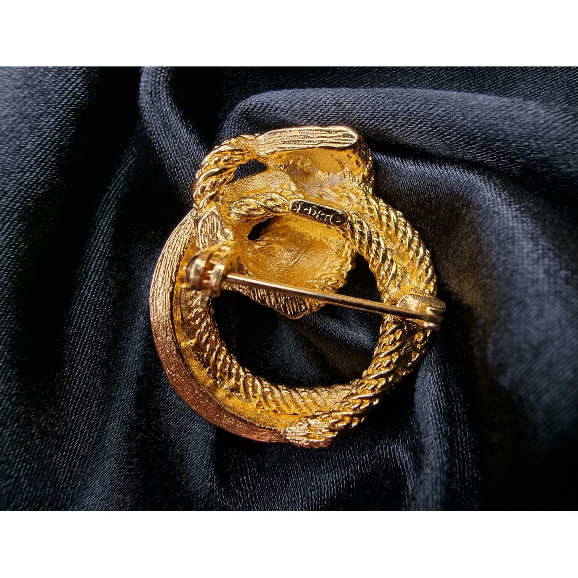 Vintage Christian Dior 1980's Twisted Rope Knot Brooch With