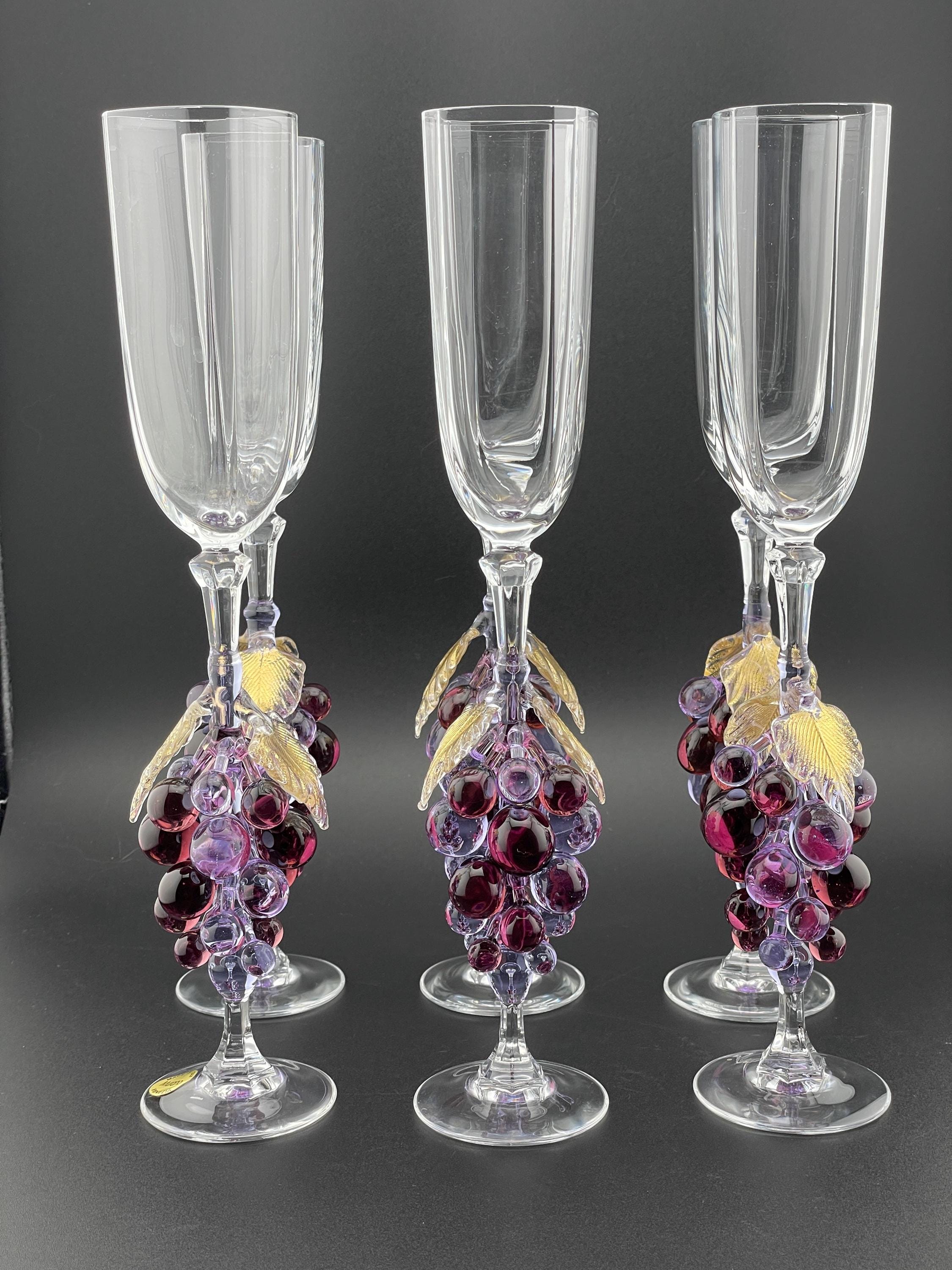 MURANO ムラノ 金彩 レース フルート グラス MURANO ムラノ 金彩