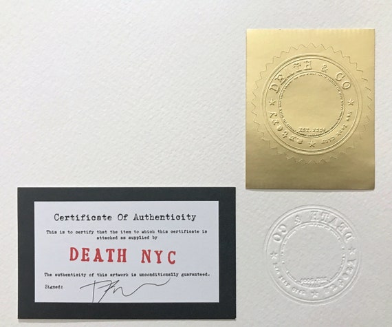 DEATH NYC - Make Art Not War - サイン入り、証明書、番号入り - 限定