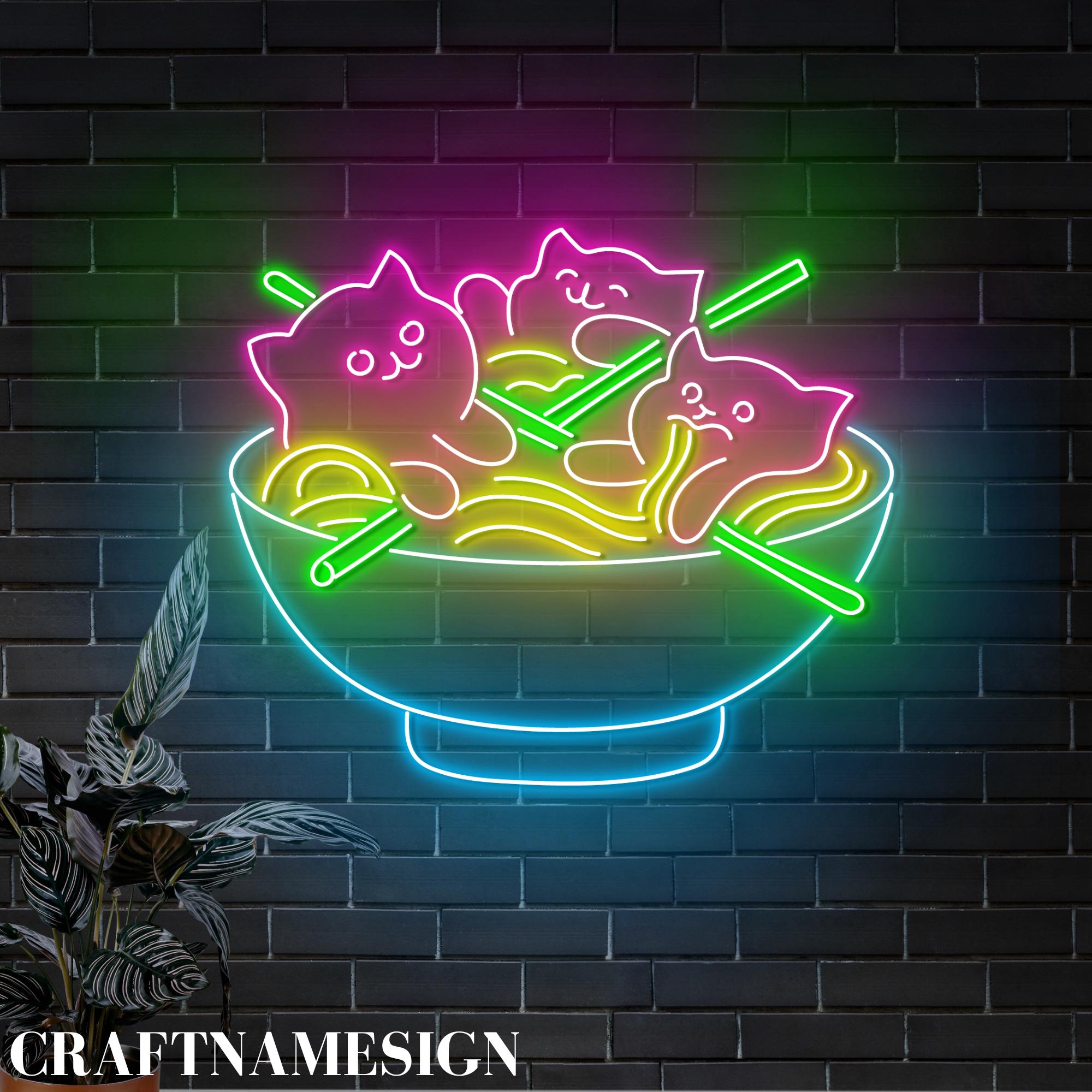 ネオンサイン ラーメン ネコ