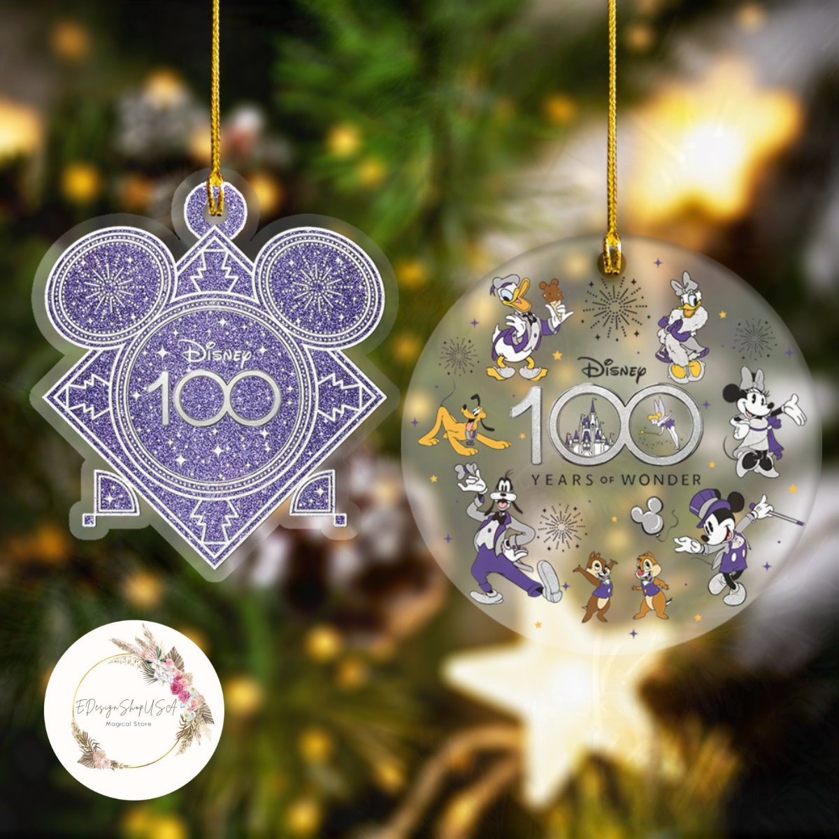 Disney 100 Years of Wonder Christmas Ornament, Mickey & Friends