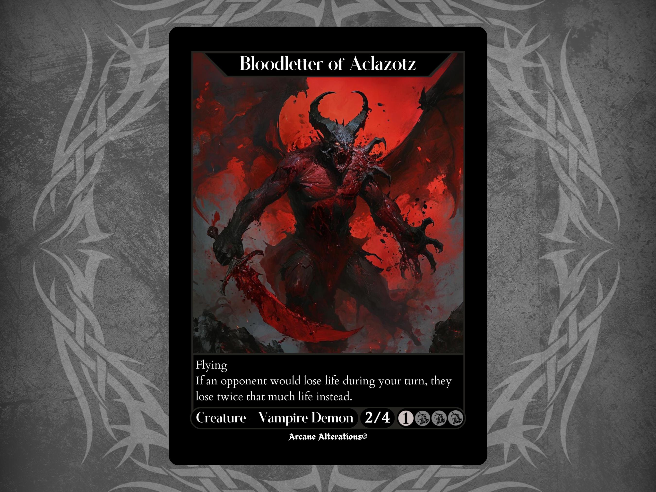 Bloodletter of Aclazotz - Full Art Custom Card - Etsy