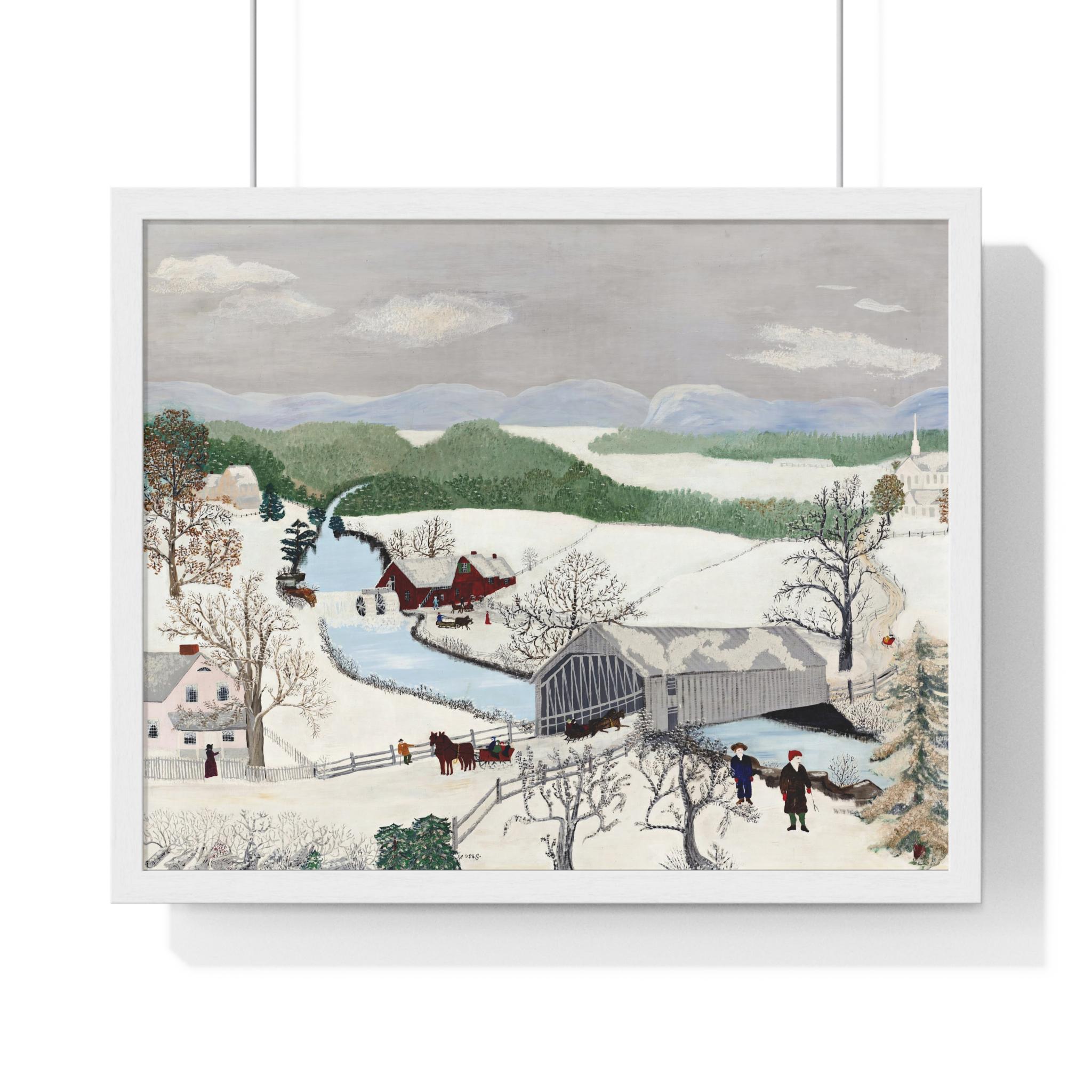 グランマ・モーゼス、『古い格子縞の家』、希少画集画、状態良好、新品