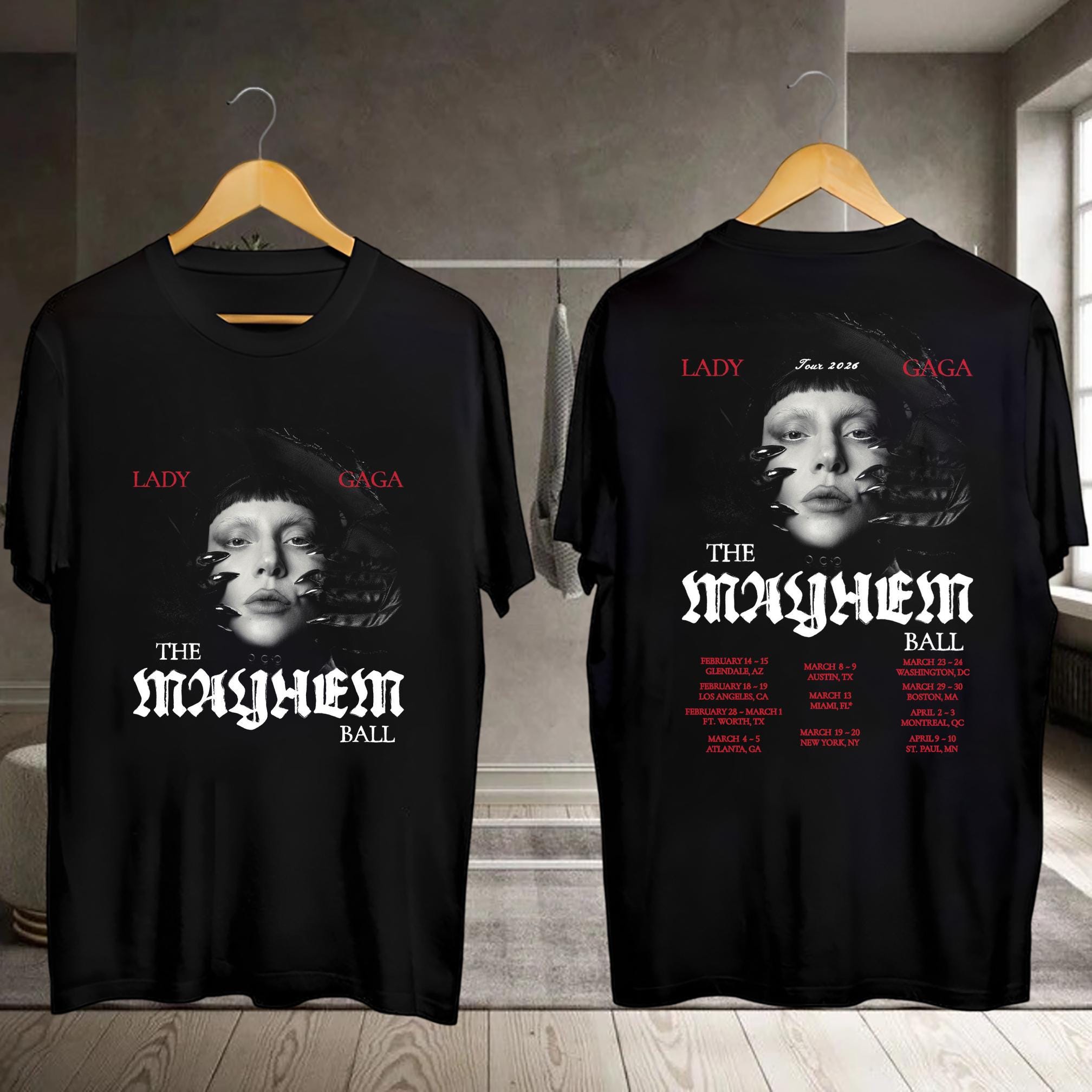 Lady Gaga Tour 2026 Shirt, Lady Gaga Graphic Shirt, the Mayhem