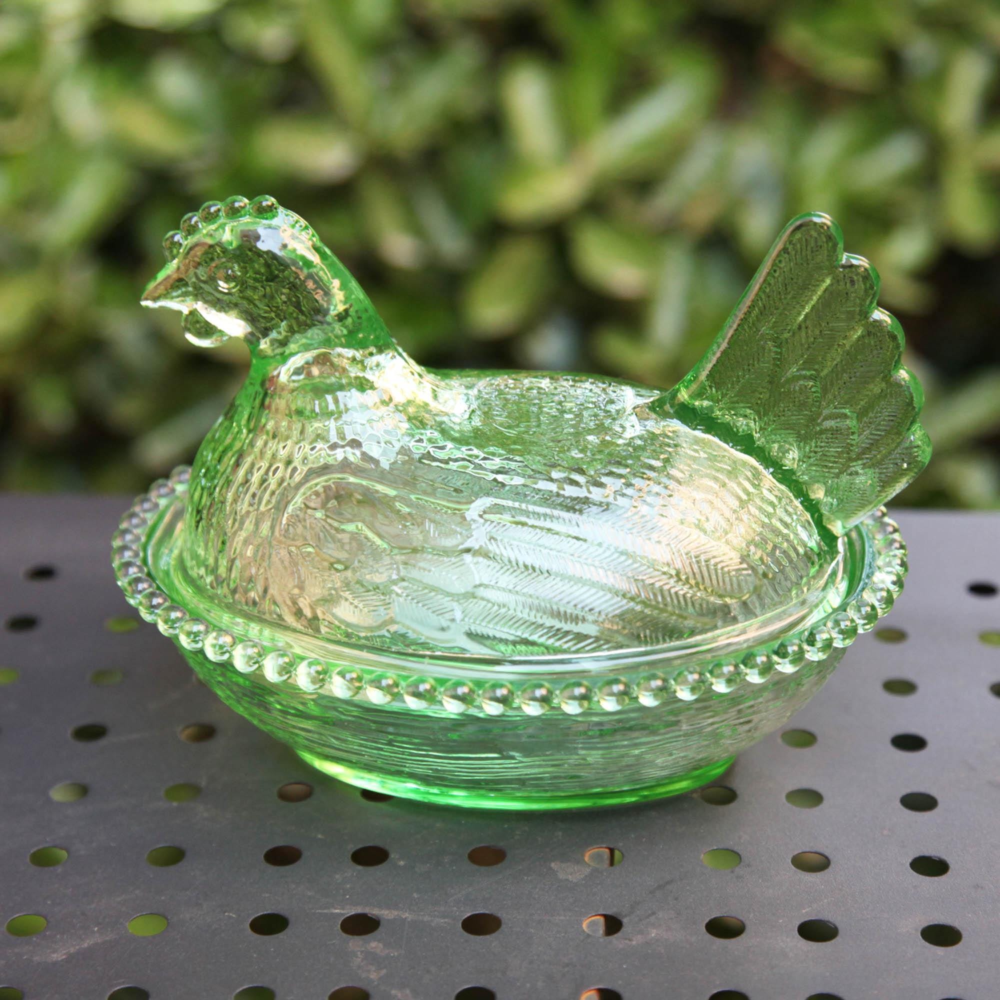 Glass hen on nest - Etsy 日本