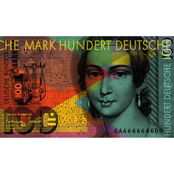 ドイツ 100マルク クララ・シューマン 旧紙幣 クララ・写真集 - 100