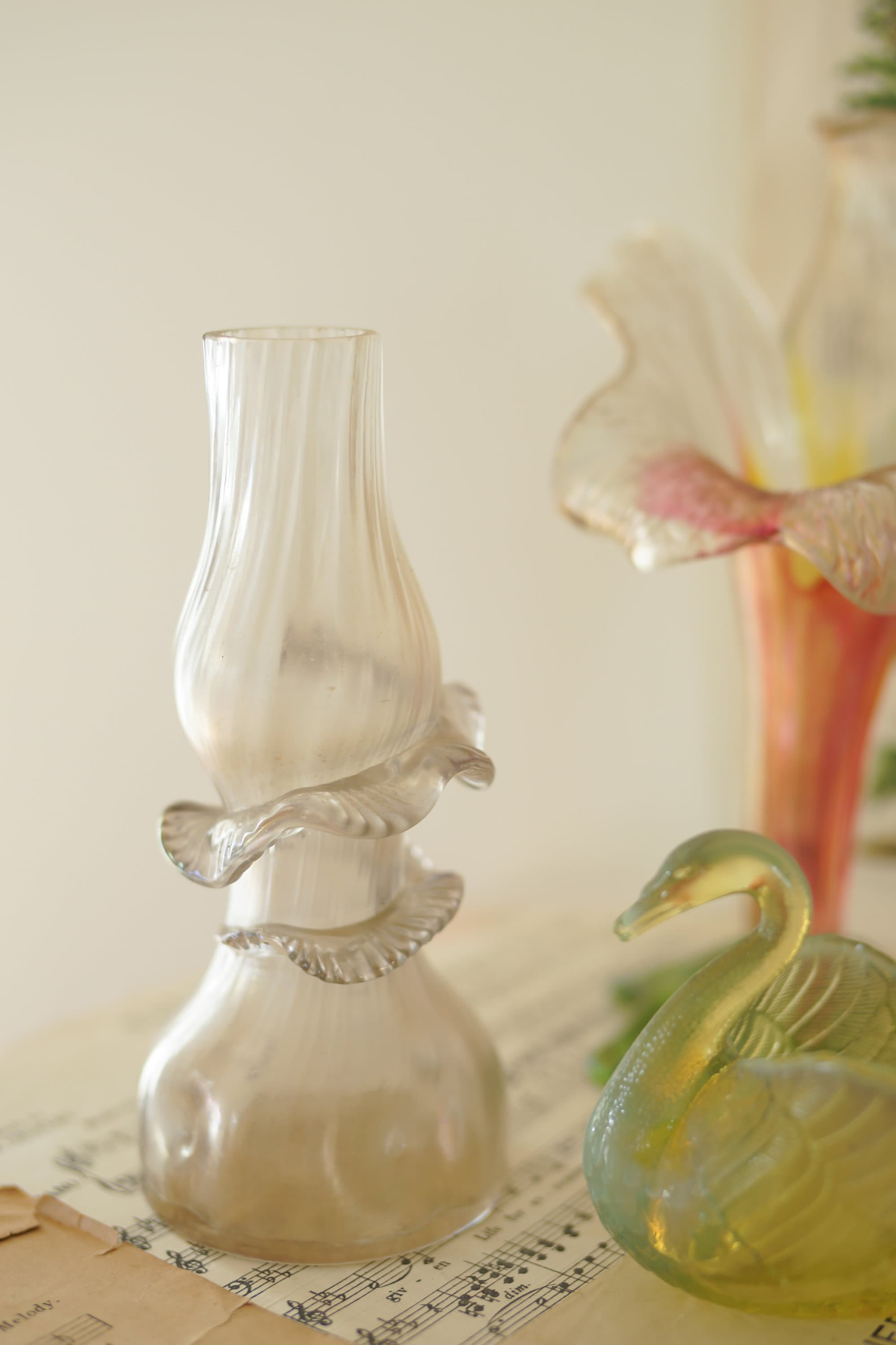 一点物コリン・ヒーニーゴブレット2個アートグラス吹きガラスサイン