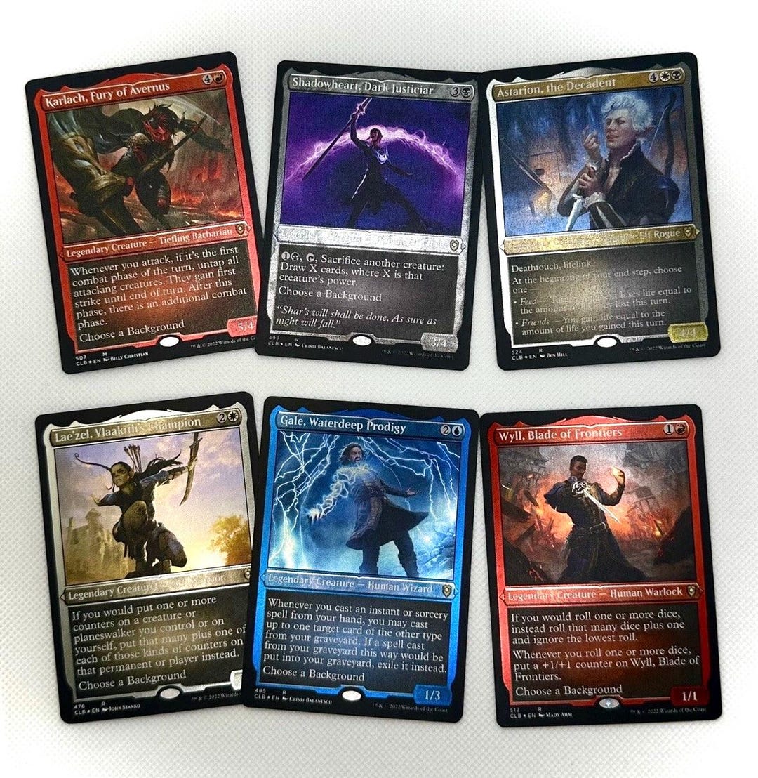 6x Foil-etched Baldur's Gate MTG Card Collection: Karlach