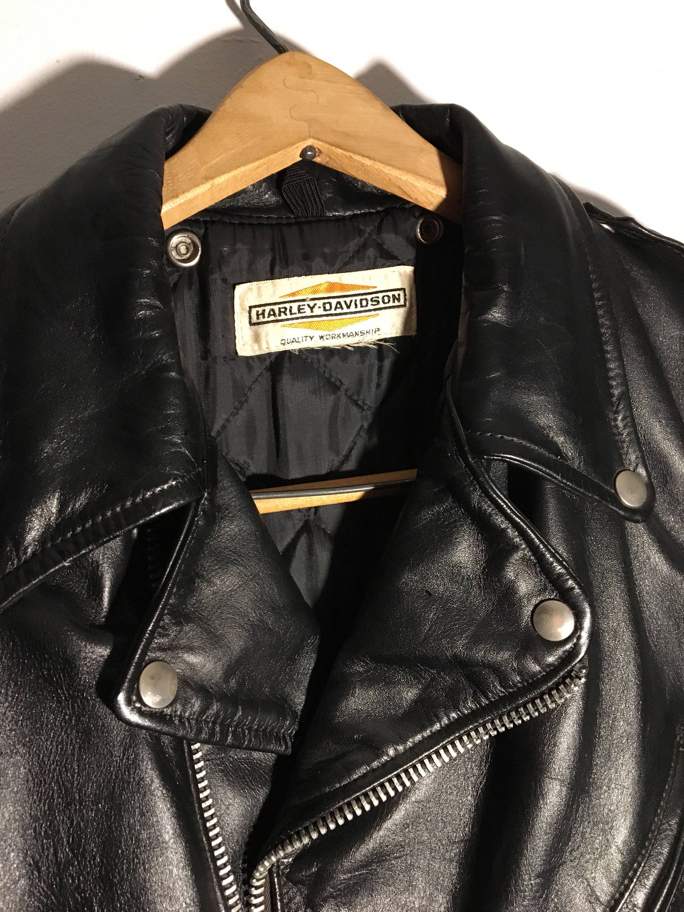 60s Harley Davidson Leather Biker Jacket Wow Goth Punk!!! - Etsy