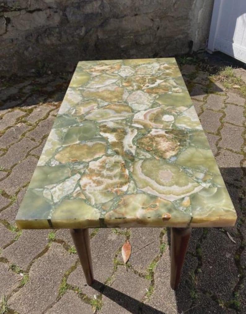 アンティーク イタリア オニキス コーヒーテーブル 大理石 天然石