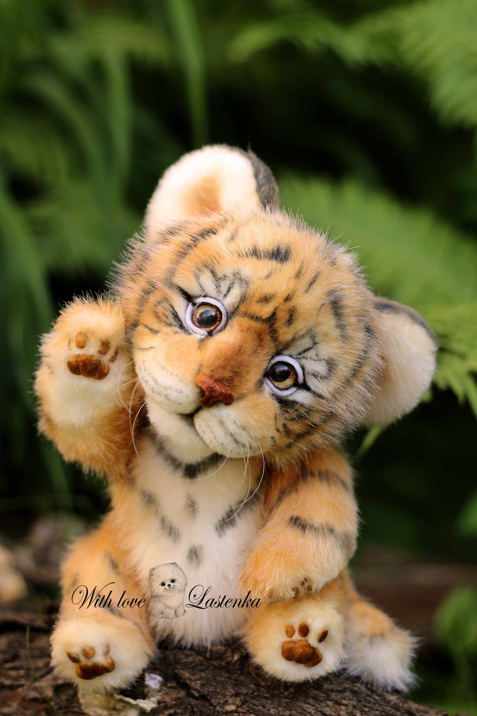 OOAKハンドメイド虎の子アマデウス：リアルなコレクター向けアート