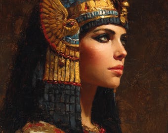 クレオパトラ エジプト王女 - エジプト美術 - キャンバスに手描きされ